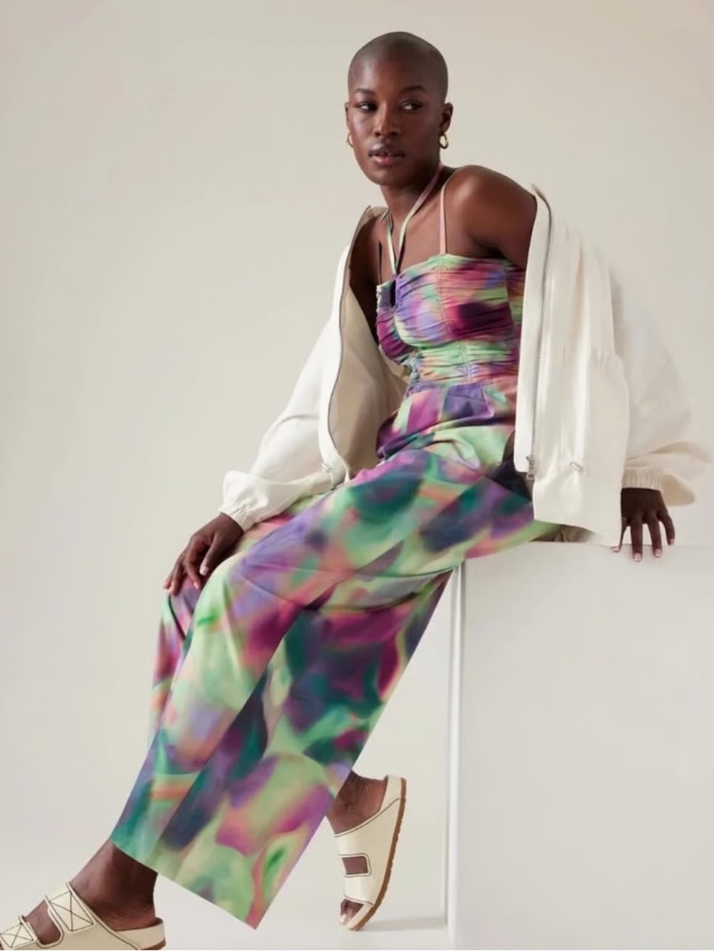 Athleta Alicia Keys Women’s Multicolor Wide-Leg Jumpsuit NWT 10 - Picture 4 of 6